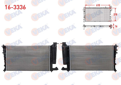 Veka 16-3336 Water Radiator Mechanical Peugeot 306 (7B,N3,N5) 1.8i A-T Ac + / 1993-2002 — Radiators & Fans