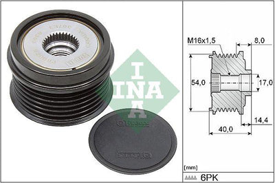 INA 535033410 Alternator (6 Kanal) Pulley with Bearing Doblo Fiorino Idea Linea Palio Punto Albea Astra — Starting & Charging