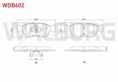 WALBURG WDB602 Brake Pad Front BMW 1 Series (E87) 120 i 2003-2012 / 3 Series (E90) 318 D 2005-2011 / (E90) 316 i — Brake Pads