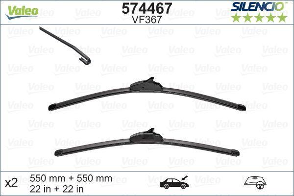 VALEO 574467 Wiper Blades Set 22 Inch - Kangoo and Citation — Wipers
