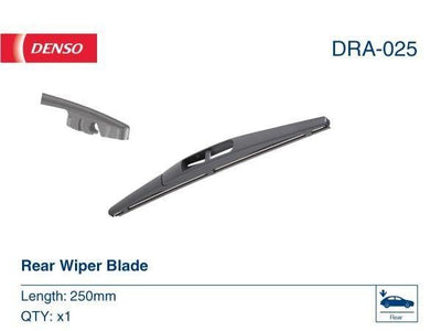 DENSO DRA-025 Wiper Blade - 10 Inch Rear Replacement for Mitsubishi ASX & Suzuki Swift — Wipers