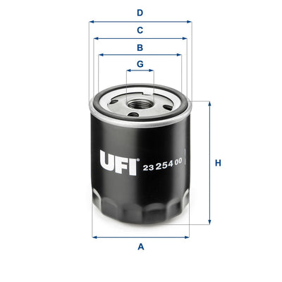 Ufi 23.254.00 Oil Filter (18 K4f,25 K4f,20 T4h) Discovery I (Lj) 2.0 16 V 89-98 Freelander I L314 98-06 — Oil Filters