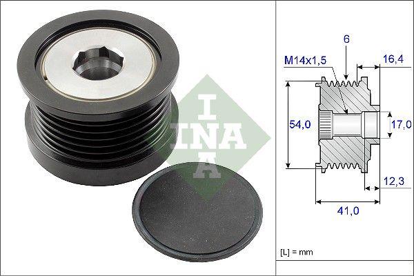 INA 535025910 Alternator Pulley 05-Focus-Fiesta-Fusion-Cmax-Ma.3-S40-V50 1.6 TDCi 16-Egea-500 1.6-2.0Mj — Starting & Charging