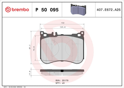 Brembo P50095 Brake Pad Front Low-Met Mercedes-Benz — Brake Pads