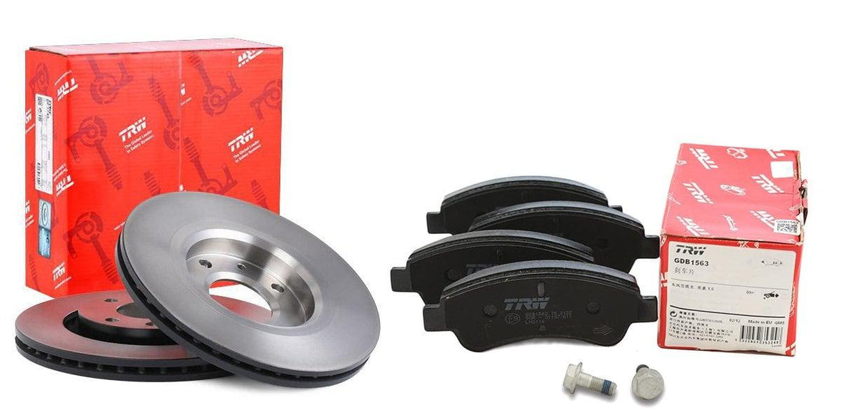 TRW Citroen C4 Front Brake Disc Set and Brake Pad Set - Premium German Quality — Brake Pads