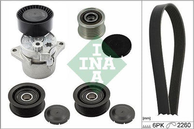INA 529011523 Corrugated Belt Kit (6Pk2260) - Compatible with W203 (00-07), S203 (01-07), C209 (02-09) — Belts