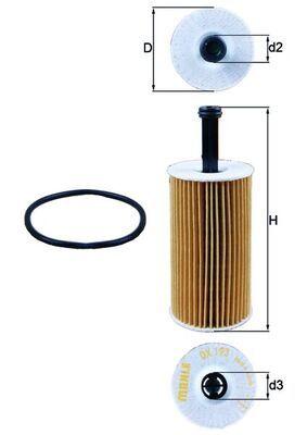 Mahle OX193D Oil Filter P206 P307 C2 C3 Berlingo II Partner II Tu5jp4 / Tu3jp — Oil Filters