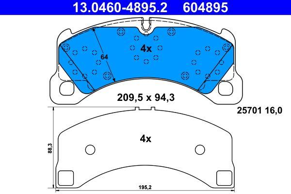 ATE 13.0460-4895.2 Brake Pad