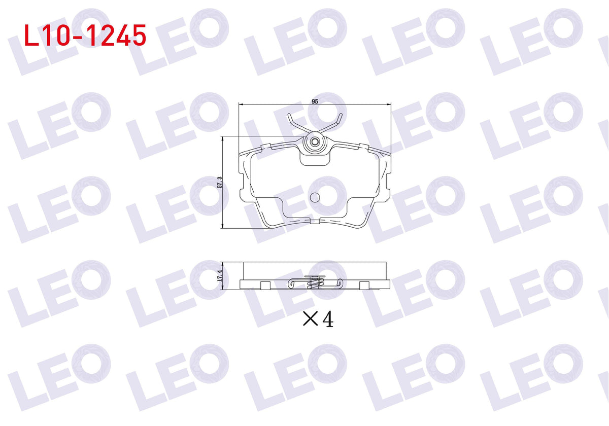 LEO L10-1245 Brake Pad Rear Volkswagen Transporter IV (70Xb, 70Xc and 5 more models — Brake Pads