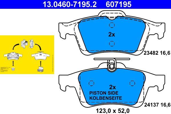 ATE 13.0460-7195.2 Brake Pad Rear Opel Vectra C/Signum Laguna II-III Espace 02- Mazda 3/5 — Brake Pads