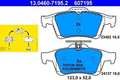 ATE 13.0460-7195.2 Brake Pad Rear Opel Vectra C/Signum Laguna II-III Espace 02- Mazda 3/5