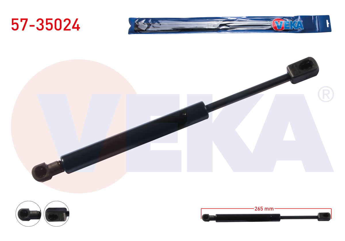 Veka 57-35024 Motor Hood Gas Strut 265mm / 355N Renault Scenic III (Jz0 / 1) 2009-| Set of 2