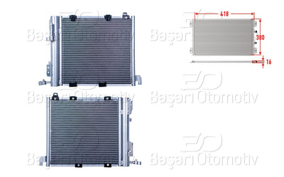 Wisco 2143039-00 A/C Condenser 418X380x16 Opel Zafira A 2.0 DTi 16V Astfa G 98 > — Condensers & Evaporators
