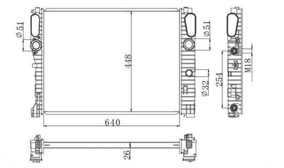 MGA 80654 Water Radiator Brazing Radiator A / T (Mercedes: CLS 500E 220E 200E 500) — Radiators & Fans