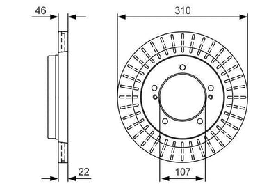 BOSCH Brake Disc - 310mm Diameter for Suzuki Vitara 1996-2000 — Brake Rotors & Drums