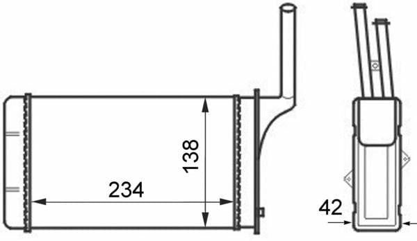 behr ah49000s coolant radiator for peugeot and citroen, technical specifications of behr coolant radiator, packaging details for behr coolant radiator BEHR AH49000S Coolant Radiator - Fits Peugeot 106 & Citroen Saxo | 9.25 in x 5.43 in x 1.65 in BEHR AH49000S Coolant Radiator for Peugeot and Citroen behr, coolant-radiator, peugeot-106, citroen-saxo, car-parts, automotive, vehicle-heating, ai-generated, vehicle-maintenance, car-owners