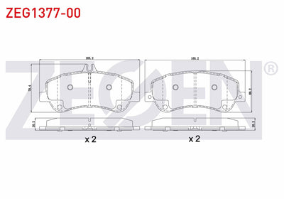 Zegen ZEG1377-00 Brake Pad Front Mercedes Glk Series (X204) 250 CDI 2008-/ 300 2008-/ 350 2008-/ 200 CDI 2008-/ — Brake Pads