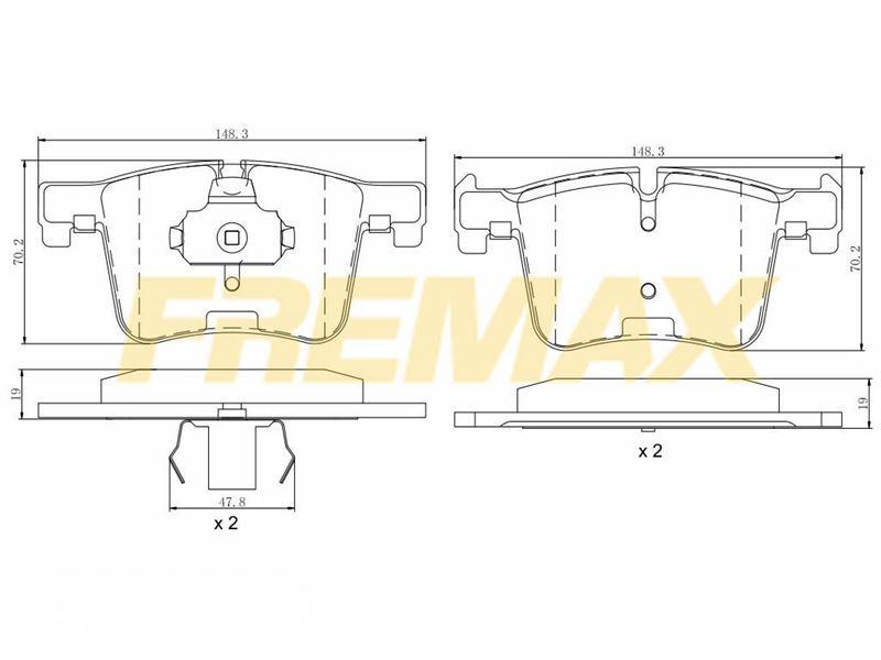 Fremax FBP-1857 Front Brake Pad (Corbon Formula) BMW F20-F21-F22-F23-F30-F31-F34-F35-4F32-F33-F36-X3 F25-X4 F26 — Brake Pads