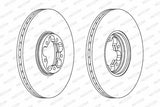 FERODO DDF1112 Front Brake Disc - Ventilated, 294mm x 43mm — Brake Rotors & Drums