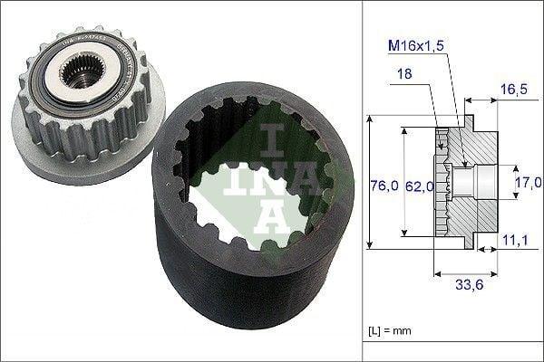 ina-flexible-coupling-assembly, ina-535018610-coupling INA 535018610 - Flexible Coupling Assembly 03-T.Porter T.5 2.5 | 9.65 in Length INA Flexible Coupling Assembly - 245mm Length ina, flexible-coupling, automotive, mechanical-parts, coupling-assembly, mechanics, technicians, car-parts, engine-parts, ai-generated