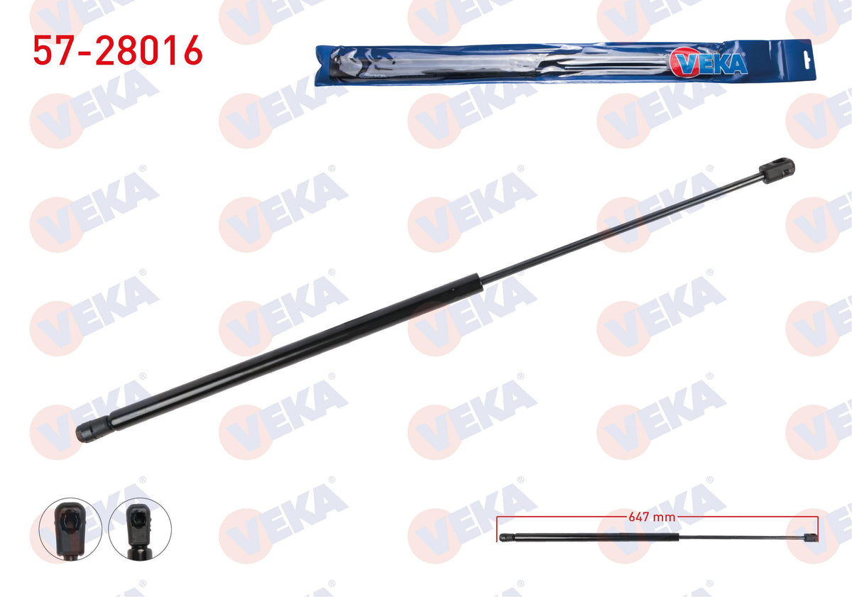 Veka 57-28016 Motor Hood Gas Strut Left 647mm / 350N Mercedes C Series (W204) 2007-2013 | Set of 2