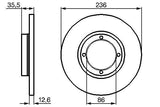 BOSCH 0986478712 Brake Disc - Front for Chevrolet Spark — Brake Rotors & Drums