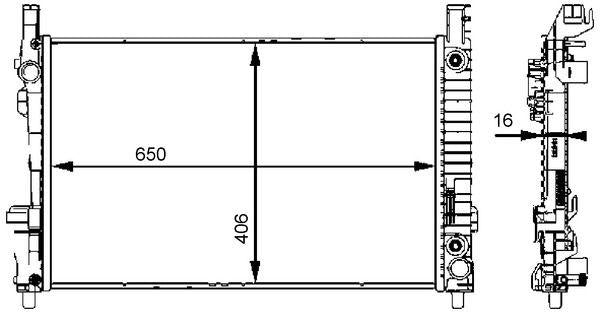 Mahle CR661000S Motor Su Radiator Mercedes A-Class W169 B-Class W245 04-12 — Radiators & Fans