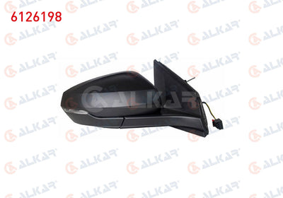 Alkar 6126198 Outer Rear View Mirror Right Electric Heated with Turn Signal 6 Pin Volkswagen Polo — Tail, Signal & Reflectors