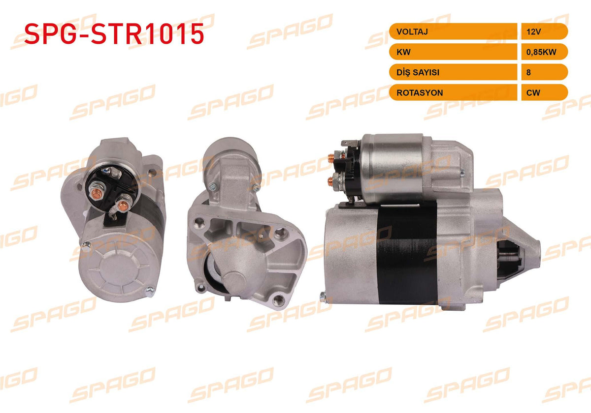 SPAGO SPG-STR1015 Starter Motor 12V 0.85Kw 8 Outer Cw (Str3210) Clio II-Megane I-Laguna I-Scenic I (1.4 — Starting & Charging
