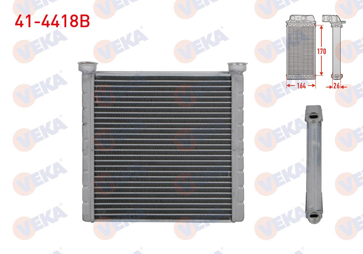 Veka 41-4418B Heater Core Brazing (4.5mm Fin) Volkswagen Crafter 2.0 TDI 2018 — Heater & Blower