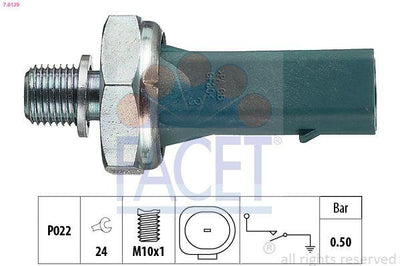 Facet 7.0139 Oil Pressure Switch VW Bora/Caddy/Golf/Jetta, Polo 1.4 16V, Golf V Green Socket — Switches & Relays