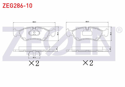 Zegen ZEG286-10 Brake Pad Front Opel Vectra B 1.6i 1995-2003 / Vectra B 1.8i 16V 1995-2003 / Vectra B 2.0 DTi 19 — Brake Pads
