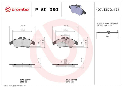 Brembo P50080 Brake Pad Front VW Lt Mercedes Sprinter 95-06 — Brake Pads