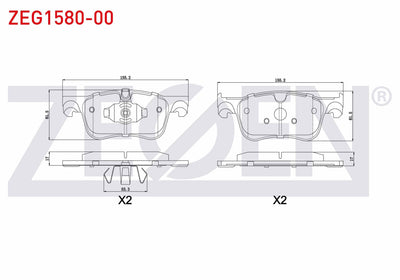 Zegen ZEG1580-00 Brake Pad Front Citroen C4 Picasso II 1.6 HDi 2013-/ C4 Picasso II 1.6 VTI 2013 — Brake Pads