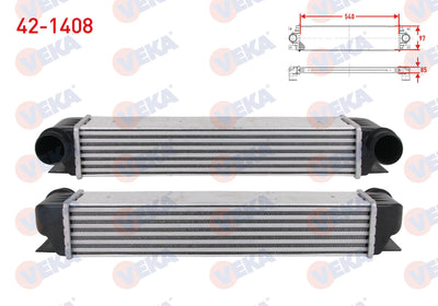 Veka 42-1408 Turbo Radiator (Intercooler) BMW 5 Series (E39) 520 D M-T-525 D-530 D 1995-2003 / 7 Series (E — Radiators & Fans