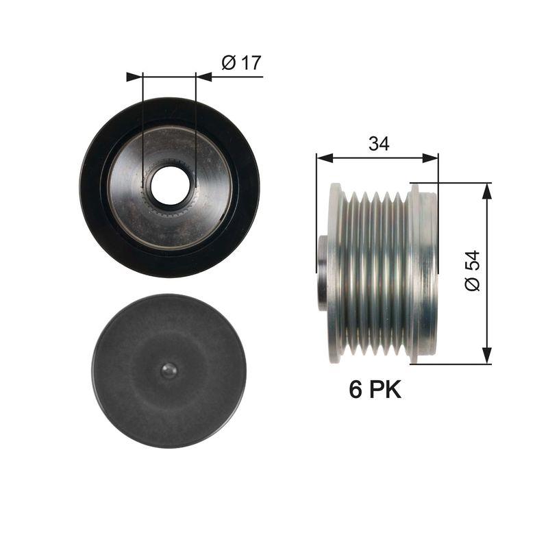 Gates OAP7135 Alternator Pulley 10-Astra.J-Insignia 2.0D *A20dth* 12-1-Series (F20-F21) 3-Series (F30-F — Starting & Charging