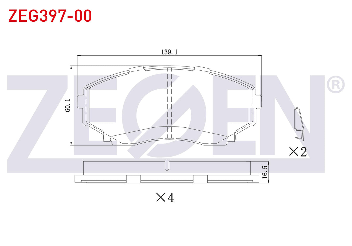 Zegen ZEG397-00 Brake Pad Front Mazda E 2200 (Sr2) 1991-2004 — Brake Pads