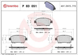 Brembo P83051 Low-Metal Brake Pads for Toyota Yaris & Corolla