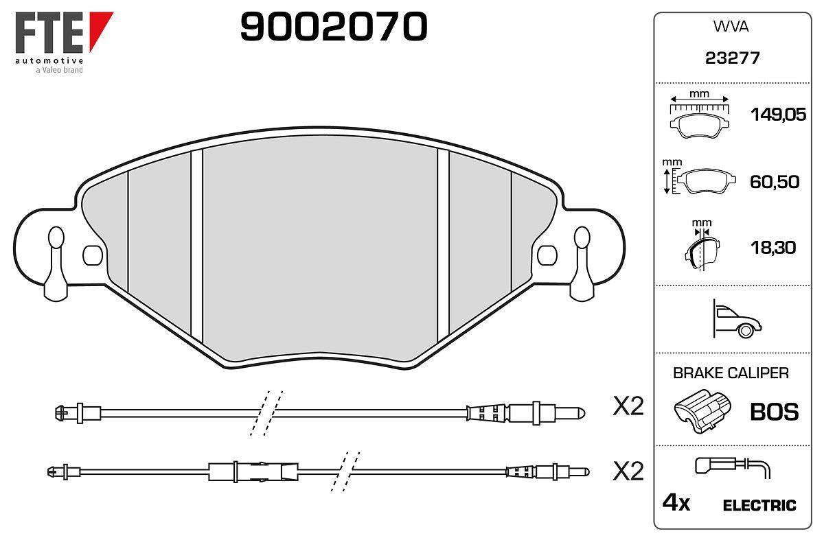 Fte 9002070 Front Brake Pad Citroen C5 1.6 HDi 1.8 16V 2,0I 16V 00 — Brake Pads
