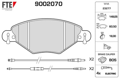 Fte 9002070 Front Brake Pad Citroen C5 1.6 HDi 1.8 16V 2,0I 16V 00 — Brake Pads