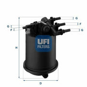 ufi filtre fuel filter front view, ufi filtre fuel filter specifications UFI FILTRE Fuel Filter - Compatible with Kangoo, Laguna, Megane, Scenic, Master II | 1.9 DCI UFI FILTRE Fuel Filter for Various Models ufi-filtresi, fuel-filter, car-parts, kangoo, laguna, megane, scenic, master-ii, 1-9-dci, ai-generated