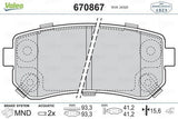 VALEO Rear Brake Pads Set for Hyundai Accent Era, i20 and 5 more models