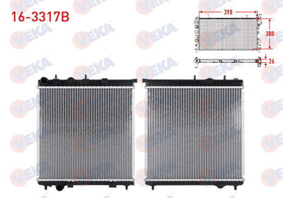 Veka 16-3317B Water Radiator Brazing Citroen C3 (Fc) 1.4 HDi M-T 2002-2009 — Radiators & Fans
