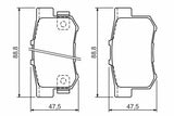 BOSCH Brake Pads Rear 0986494358 - Low-Metallic Metal with Wear Indicators for Honda CR-V