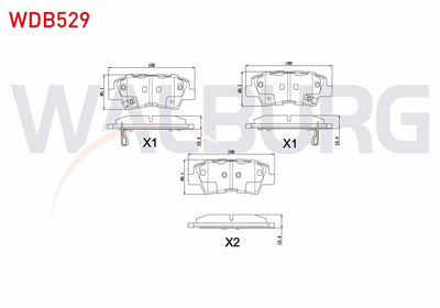 WALBURG WDB529 Brake Pad Rear with Wear Indicator Hyundai Elantra 1.6 D-Cvvt 2011-2015 / Sonata V 2.0 VVTI 2005 — Brake Pads