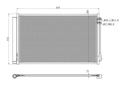 MGA 82344 A/C Condenser Mercedes Vito (W447) 111-114-116-119 CDI 2014 — Condensers & Evaporators