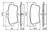BOSCH 0986494783 Brake Pad Set for 11-M-Seri (W166) - Low-Metallic Material — Brake Pads