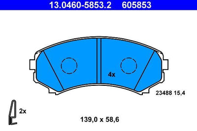 ATE 13.0460-5853.2 Brake Pad — Brake Pads