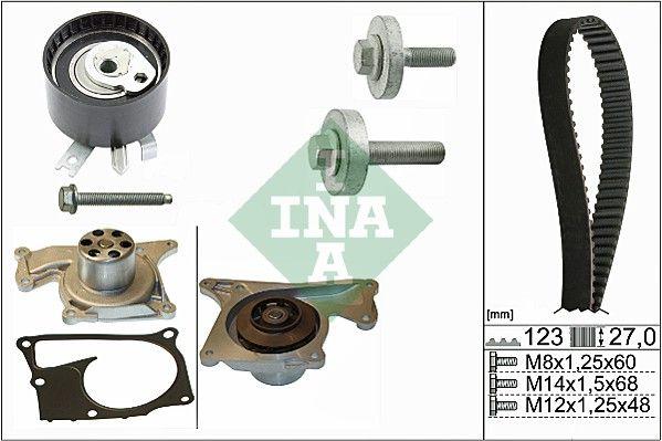 INA 530019732 Timing Belt Kit + Water Pump (Renault Clio III 1.5 dCi-Megane II 1.5 dCi 09 / Dacia-N — Water Pump & Thermostat
