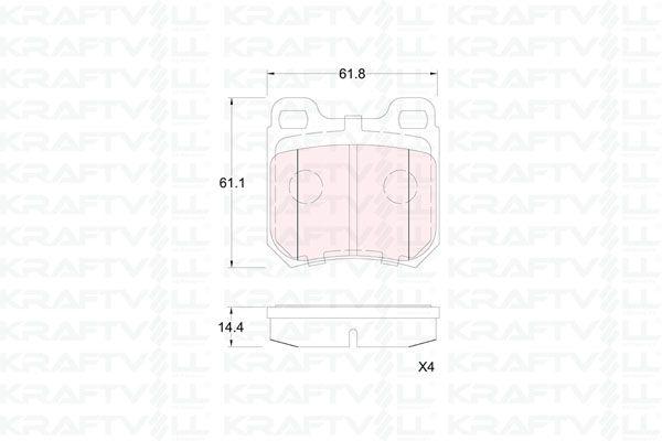 Kraftvoll 07010346 Rear Brake Pad Vectra B (95 00) Omega A (86 94) — Brake Pads